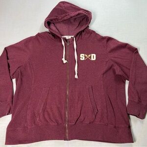Arizona State Sun Devils DISTRICT Zip Up Hoodie Sweatshirt Maroon Yellow Size XL